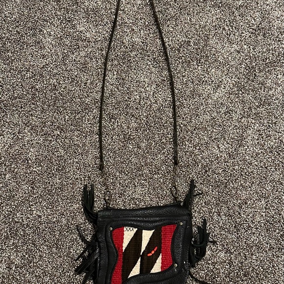 Vintage Handcrafted Artisan signed Elk Skin & Navajo Rug Purse/Belt Bag - Picture 2 of 4